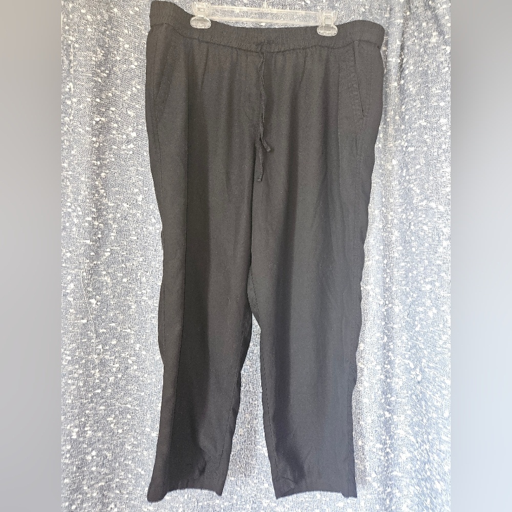 Talbots Pull-On Elastic Waist 100% Tencel Pants Black Size 18